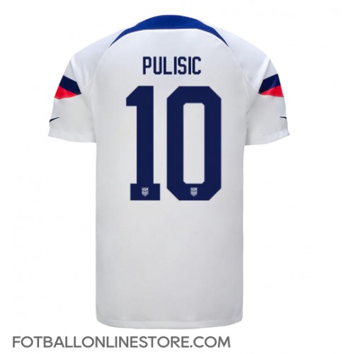 Billige forente stater Christian Pulisic #10 Hjemmetrøye VM 2022 Kortermet